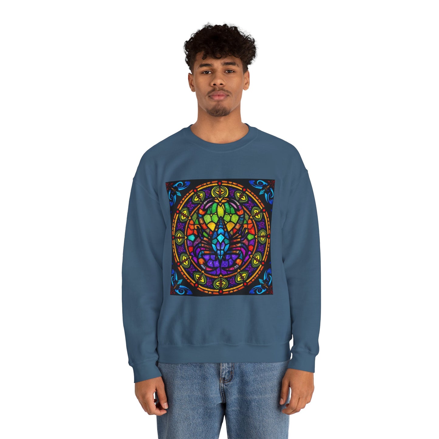 Unisex Heavy Blend™ Crewneck Sweatshirt, Glass 1, Scorpio Zodiac Design