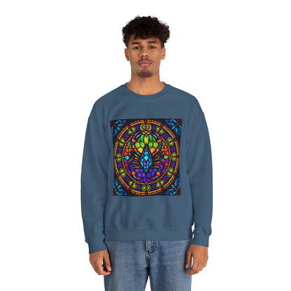 Unisex Heavy Blend™ Crewneck Sweatshirt, Glass 1, Scorpio Zodiac Design