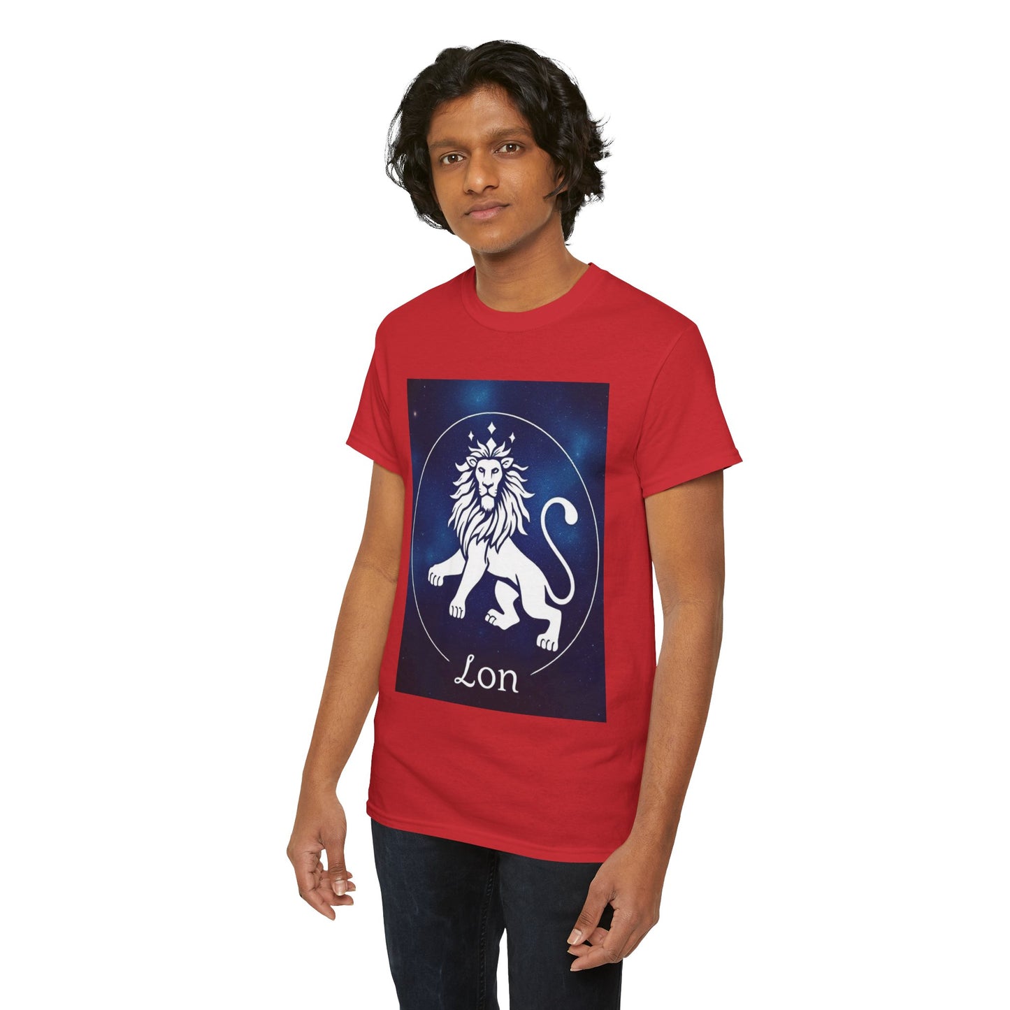 Unisex Heavy Cotton T-Shirt, Space Lion v1, Leo Zodiac Design