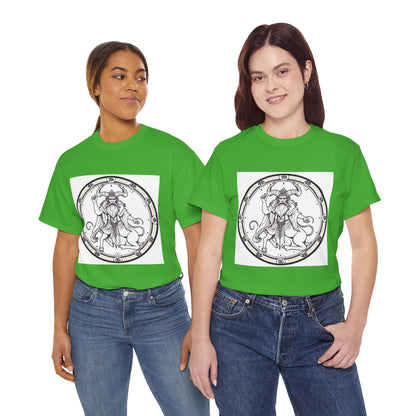 Unisex Heavy Cotton T-Shirt, Bull Centaur, Taurus Zodiac Design