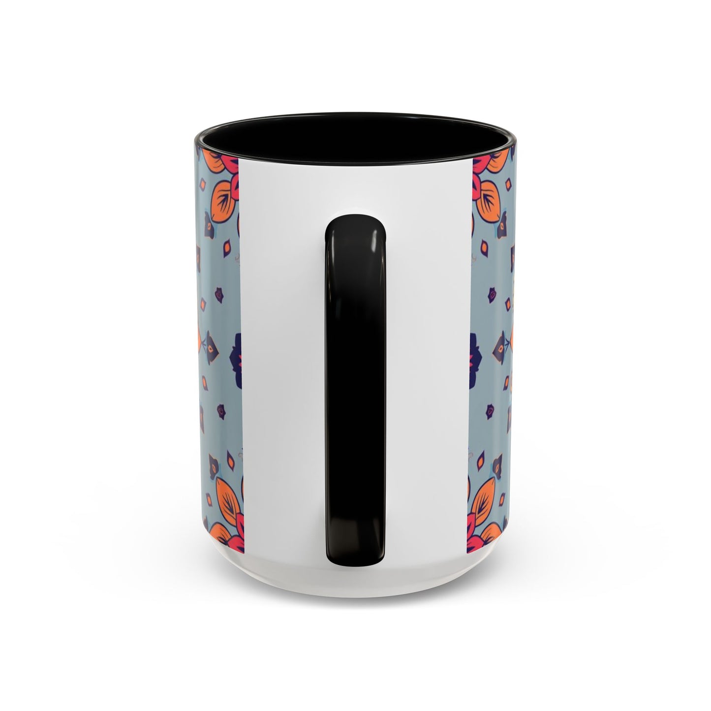 Accent Coffee Mug, Sagittarius, Zodiac v3. Flower Pattern, (11, 15oz)