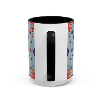 Accent Coffee Mug, Sagittarius, Zodiac v3. Flower Pattern, (11, 15oz)