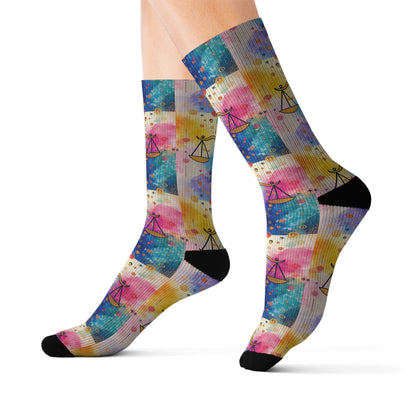Sublimation Socks, Libra, Zodiac v2, Pattern