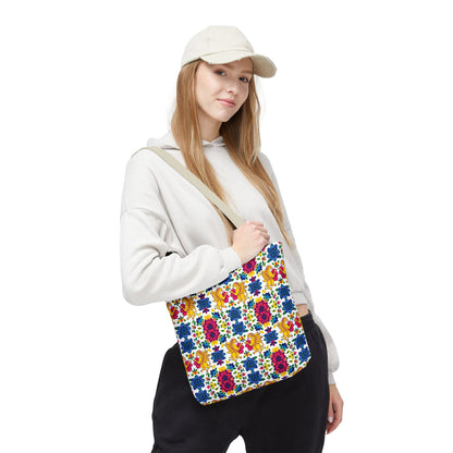 Tote Bag (AOP), Gemini, Zodiac, Flower Pattern