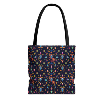 Tote Bag (AOP), Capricorn, Zodiac v1, Jewel Pattern