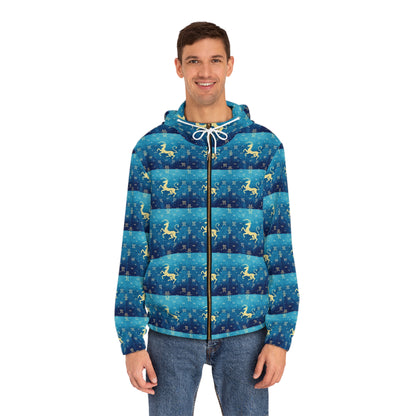 Full-Zip Hoodie (AOP), Aquarius, Zodiac v4, Pattern