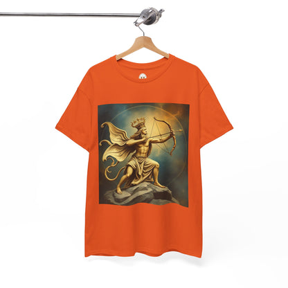 Unisex Heavy Cotton T-Shirt, Sagittarius King, Bow & Arrow v1, Zodiac Design