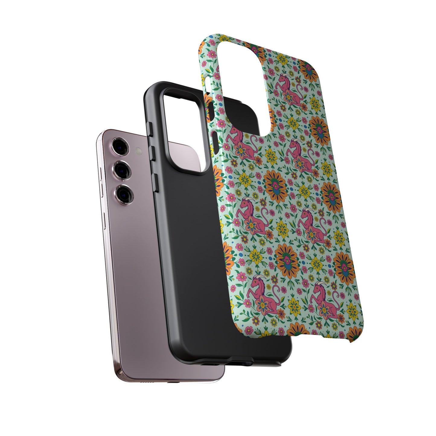 Tough Cases, Aquarius, Zodiac, Flower Pattern
