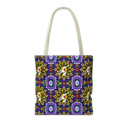 Tote Bag, (AOP), Sagittarius, Zodiac v5, Flower Pattern