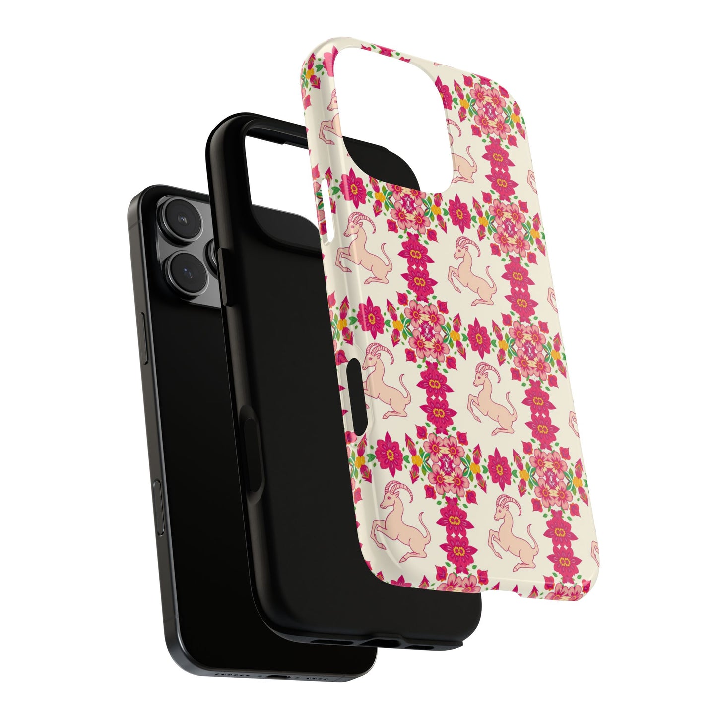 Tough Cases, Capricorn, Zodiac v3, Flower Pattern