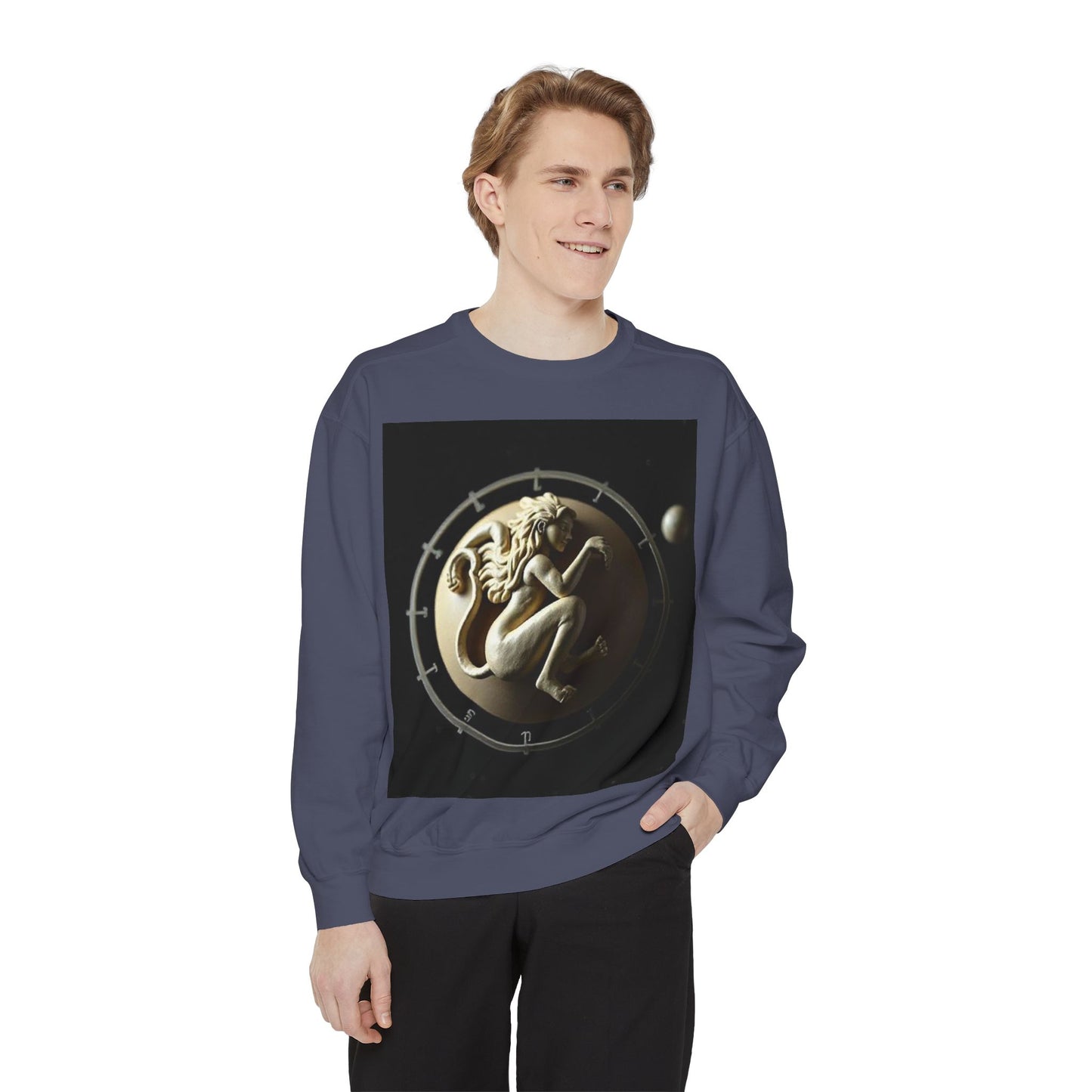 Garment-Dyed Sweatshirt, Unisex, Space Symbol Design, Virgo