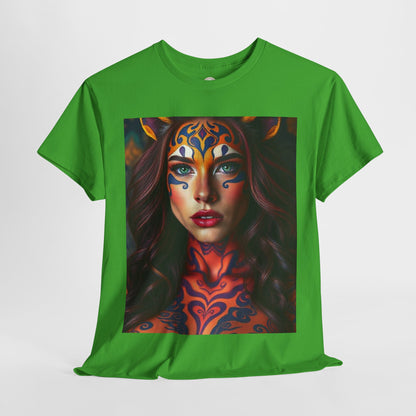 Unisex Heavy Cotton T-Shirt, Leo, Zodiac, Sexy Art