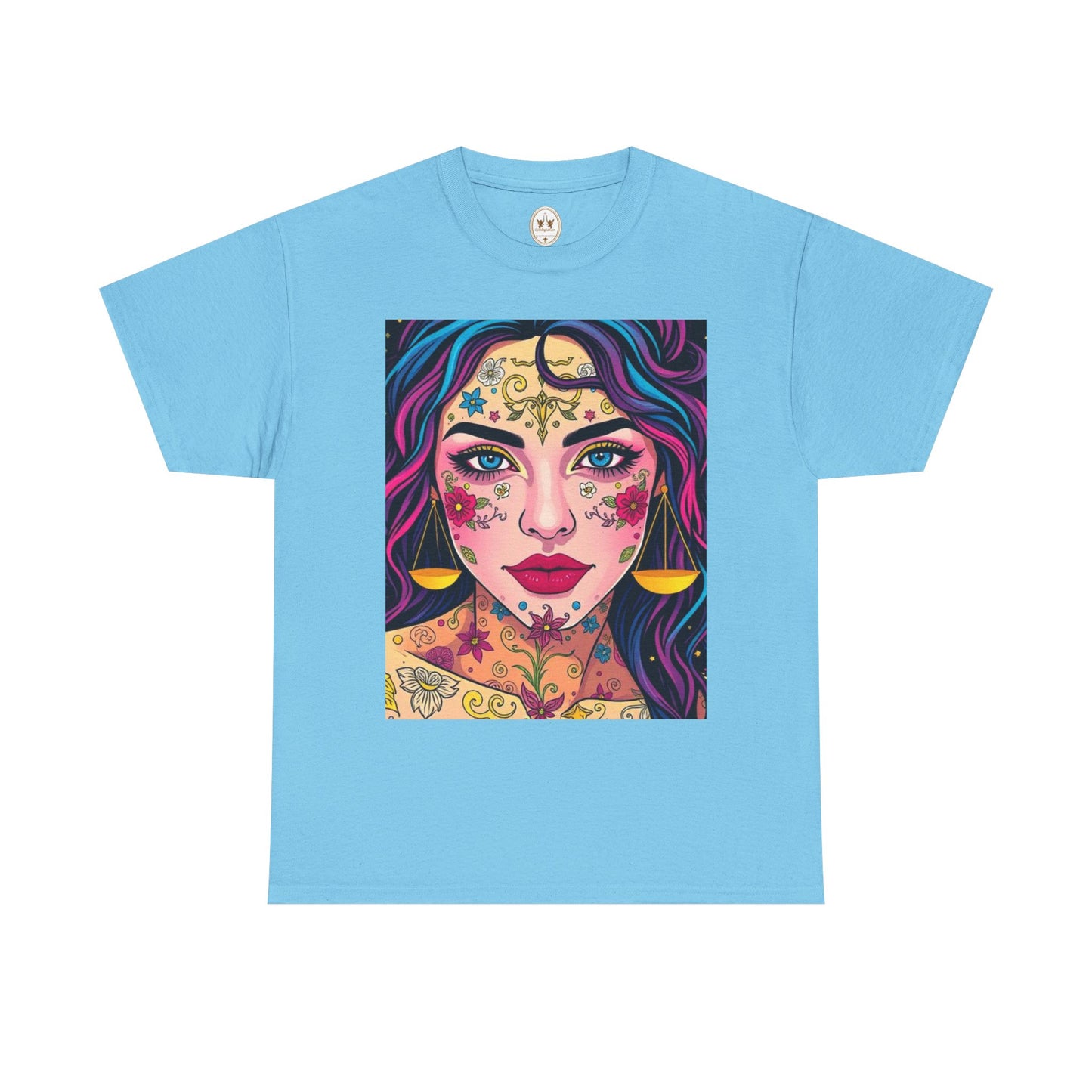 Unisex Heavy Cotton T-Shirt, Libra, Zodiac v4, Sexy Art