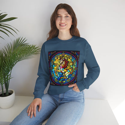 Unisex Heavy Blend™ Crewneck Sweatshirt, Glass, Capricorn Zodiac Design