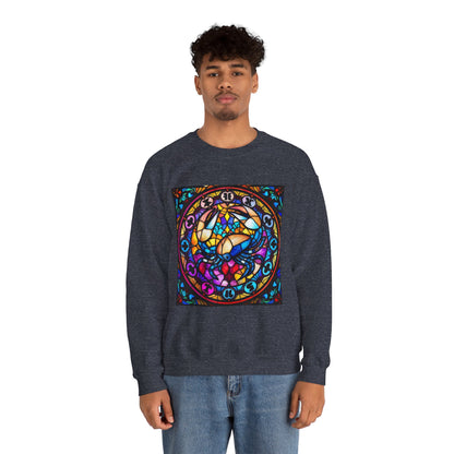 Unisex Heavy Blend™ Crewneck Sweatshirt, Glass, Cancer Zodiac Design