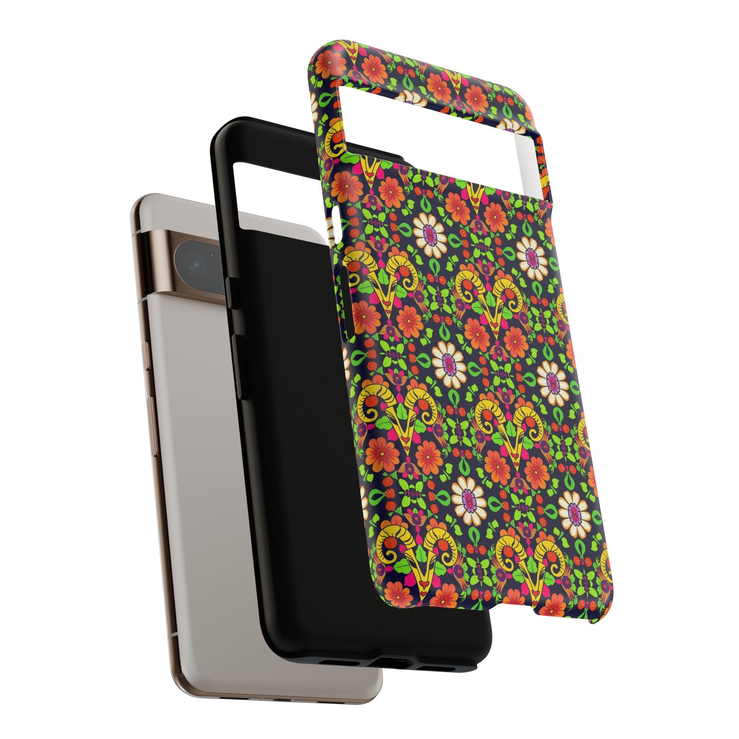 Tough Cases, Aries, Zodiac v4, Flower Pattern