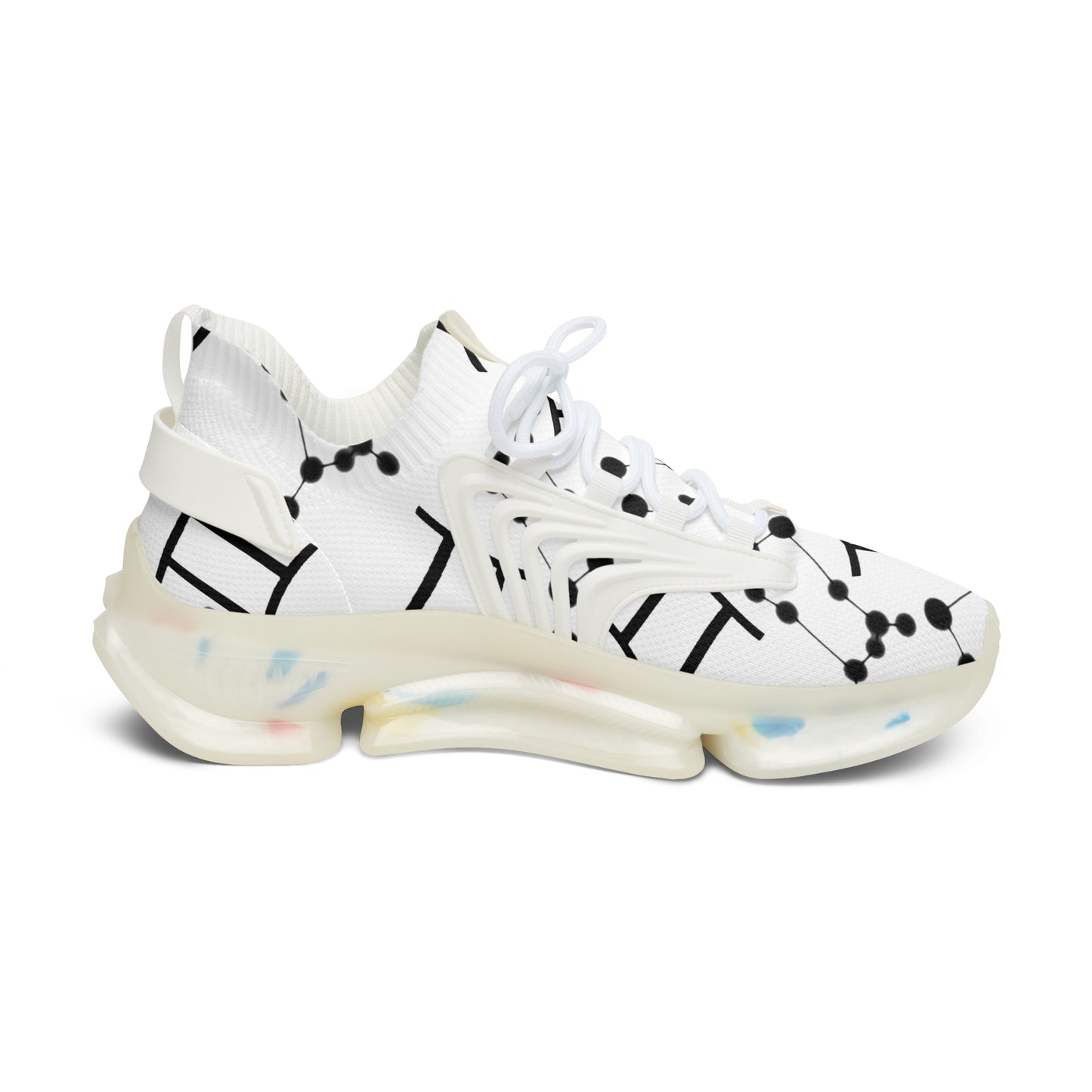 Women's Mesh Sneakers, Constellation & Symbol, Gemini Zodiac Sign, AOP