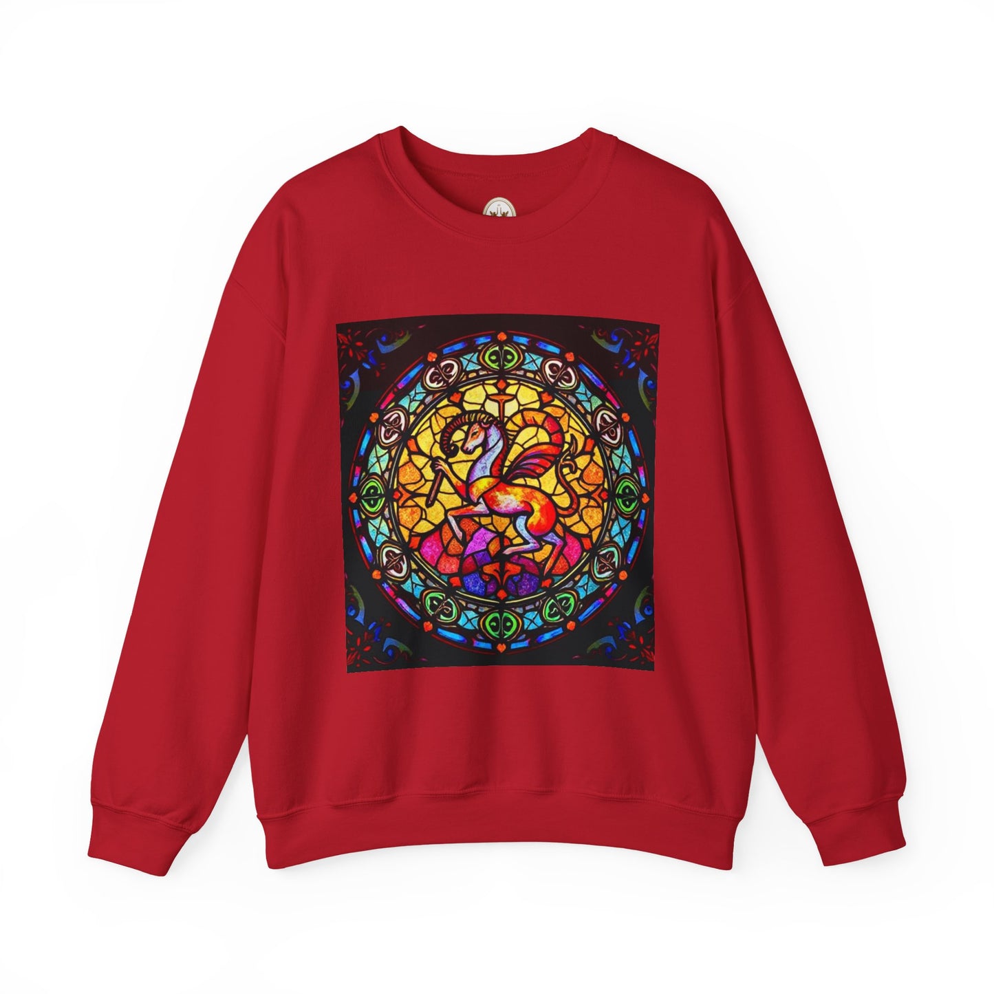 Unisex Heavy Blend™ Crewneck Sweatshirt, Glass 1, Aries Zodiac Design