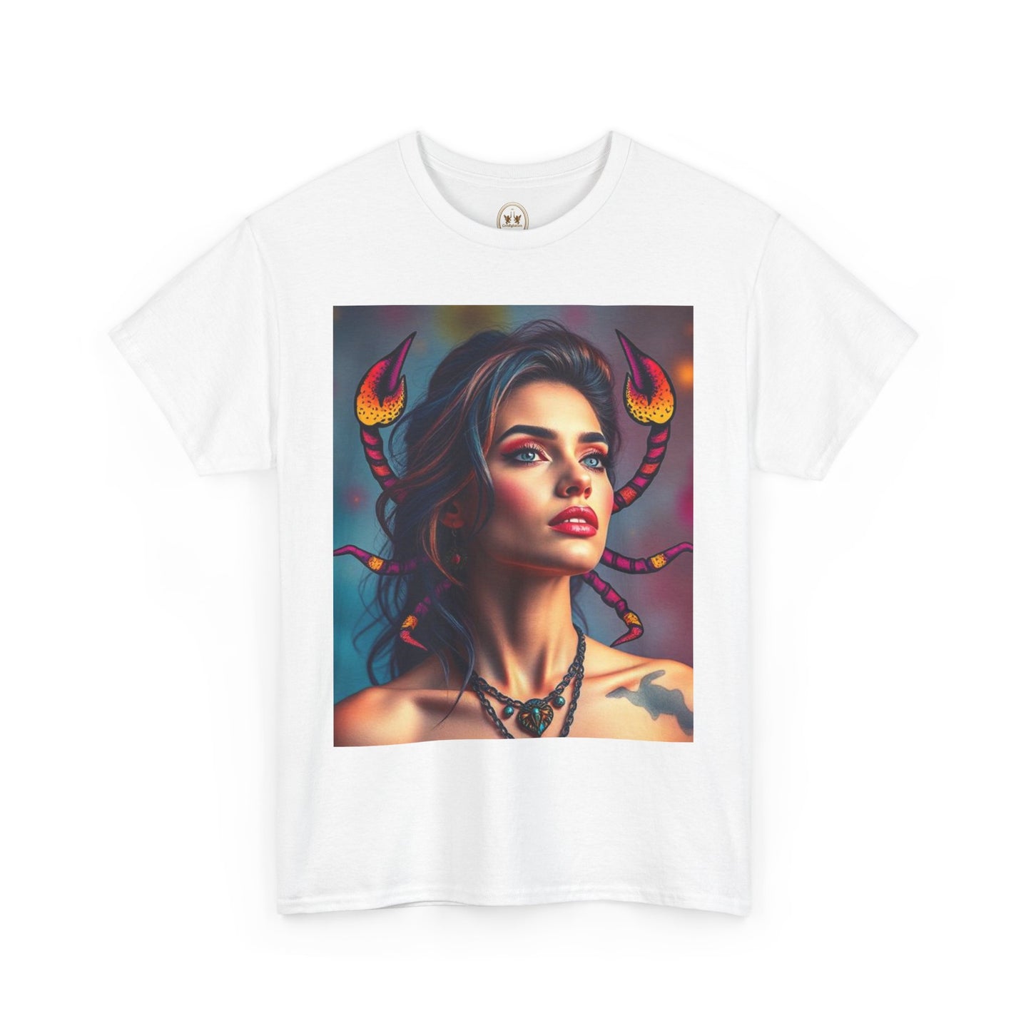 Unisex Heavy Cotton T-Shirt, Scorpio, Zodiac v2, Sexy Art