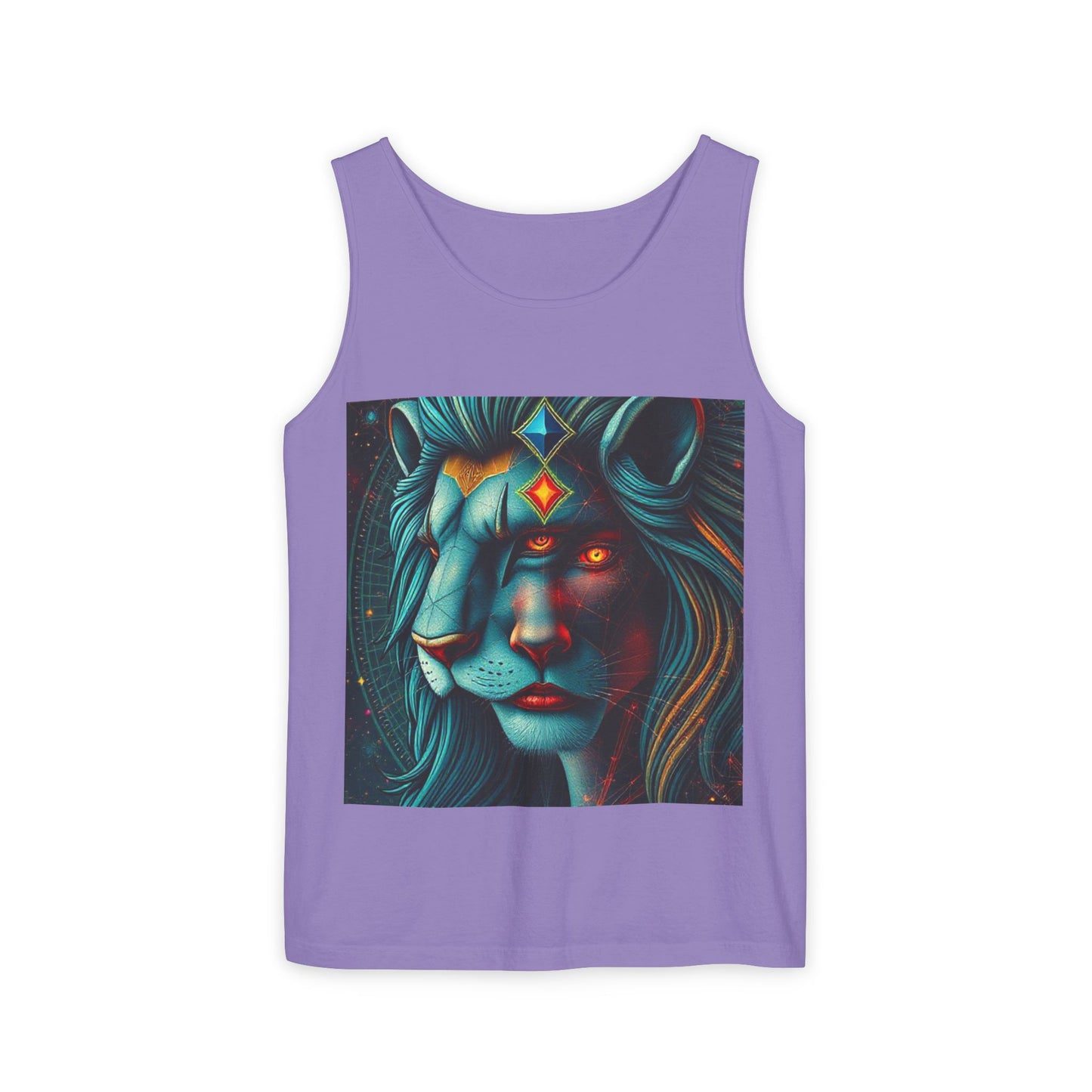 Unisex Garment-Dyed, Tank Top, Leo, Pop Art, 100% US cotton