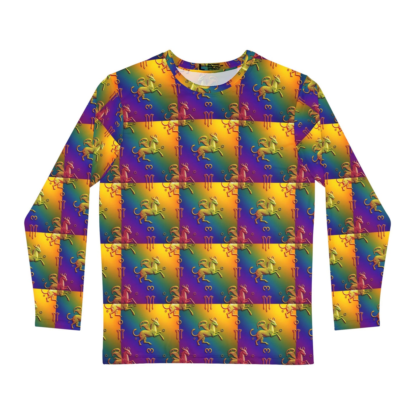 Men's Long Sleeve Shirt, (AOP), Virgo, Zodiac v4, Pattern