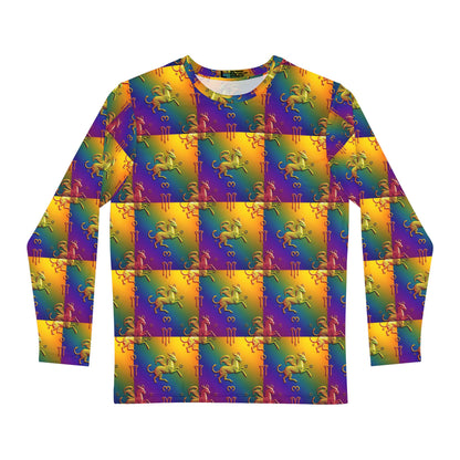 Men's Long Sleeve Shirt, (AOP), Virgo, Zodiac v4, Pattern