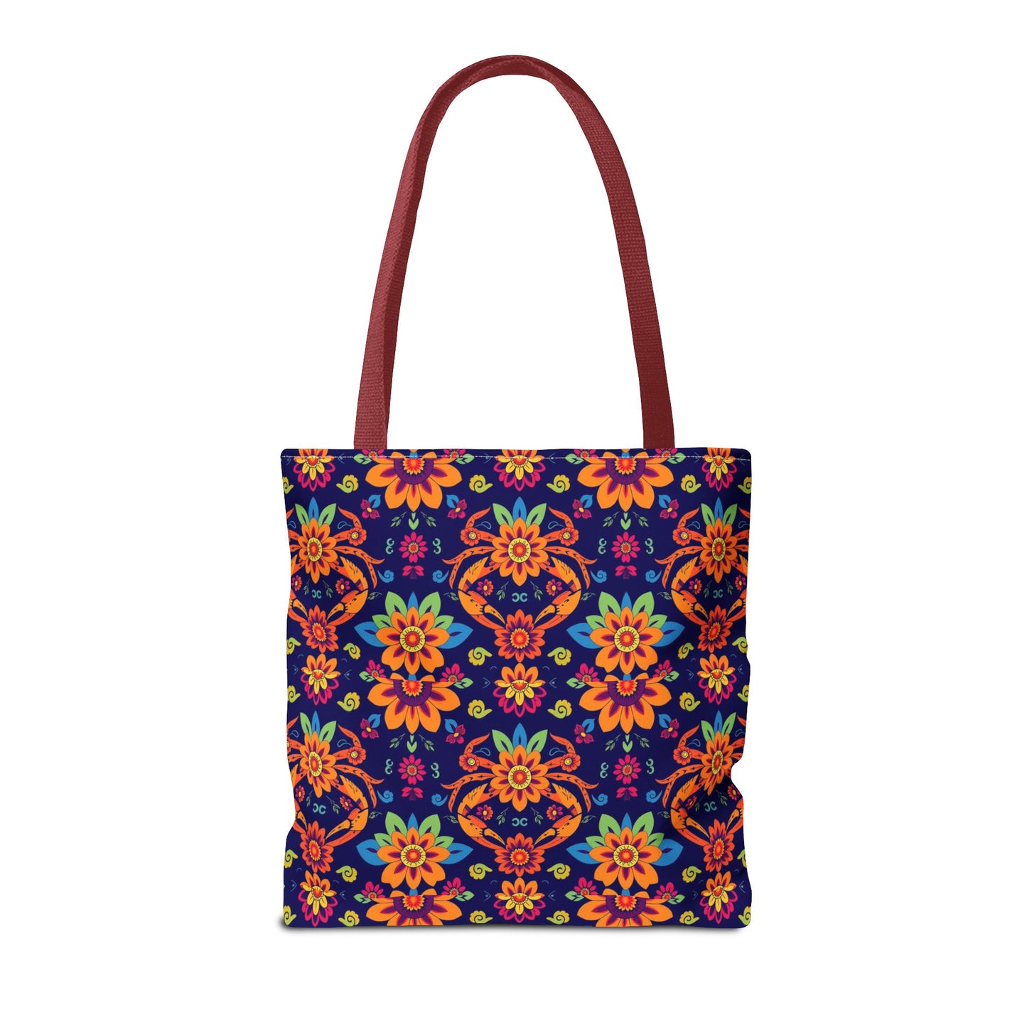 Tote Bag, (AOP), Cancer, Zodiac v6, Flower Pattern