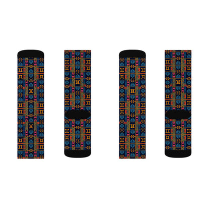 Sublimation Socks, Gemini, Zodiac v2, Shapes Pattern