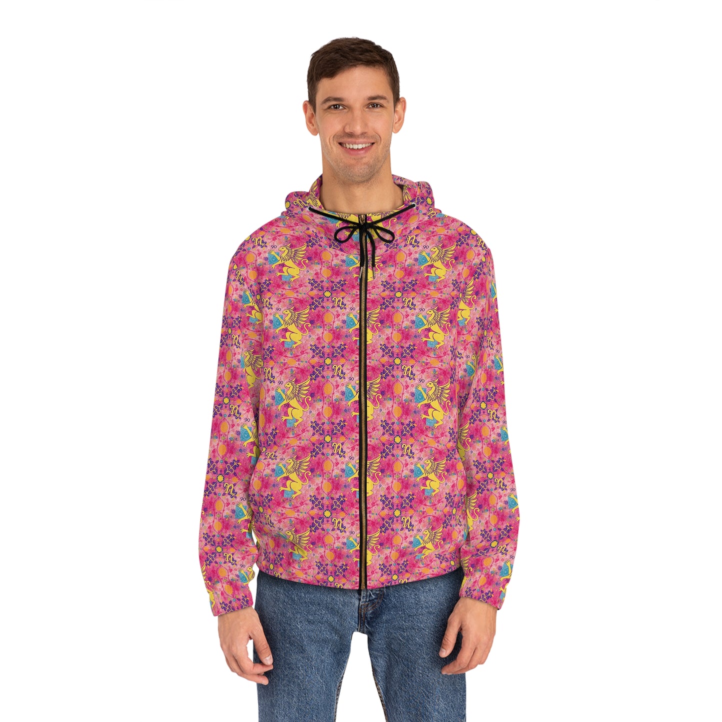 Full-Zip Hoodie (AOP), Virgo, Zodiac v3, Pattern