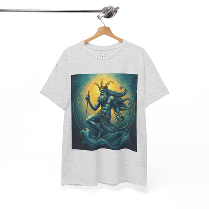 Unisex Heavy Cotton T-Shirt, Aquarius God, Zodiac Design