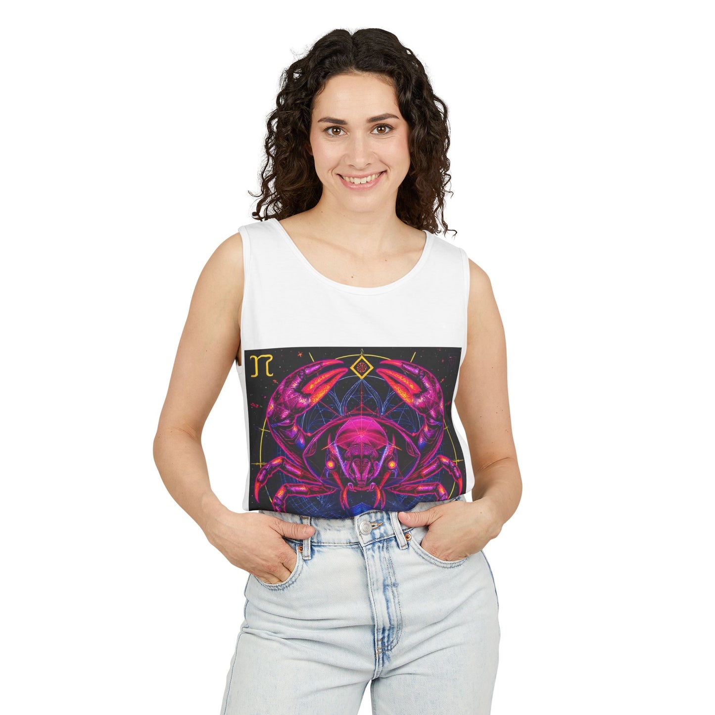 Unisex Garment-Dyed, Tank Top, Cancer, Pop Art, 100% US cotton