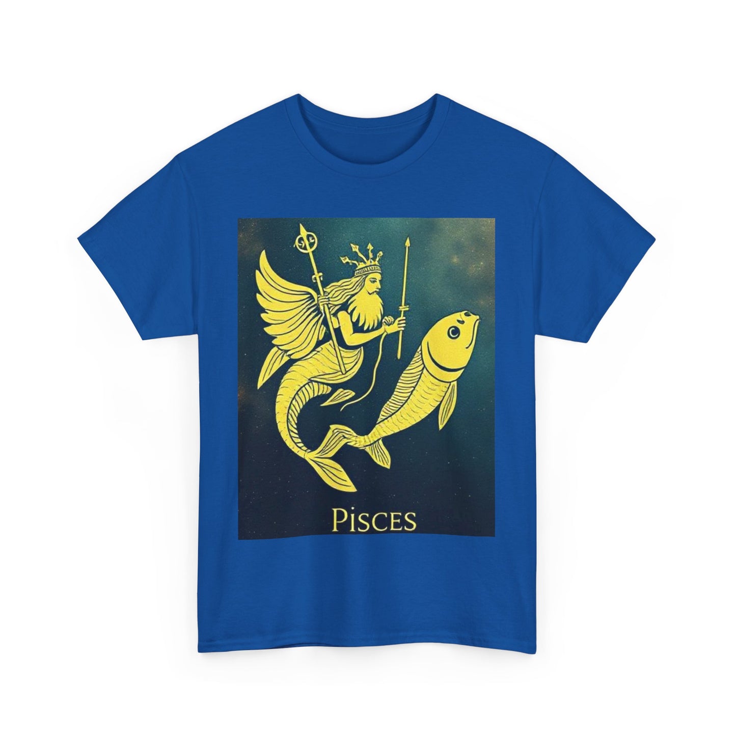 Unisex Heavy Cotton T-Shirt, Pisces Quuen v1, Zodiac Design