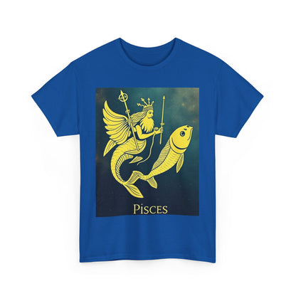 Unisex Heavy Cotton T-Shirt, Pisces Quuen v1, Zodiac Design
