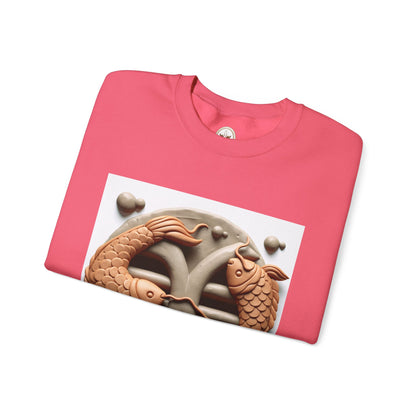 Unisex Heavy Blend™ Crewneck Sweatshirt,Two Fishes  Pisces Zodiac Design