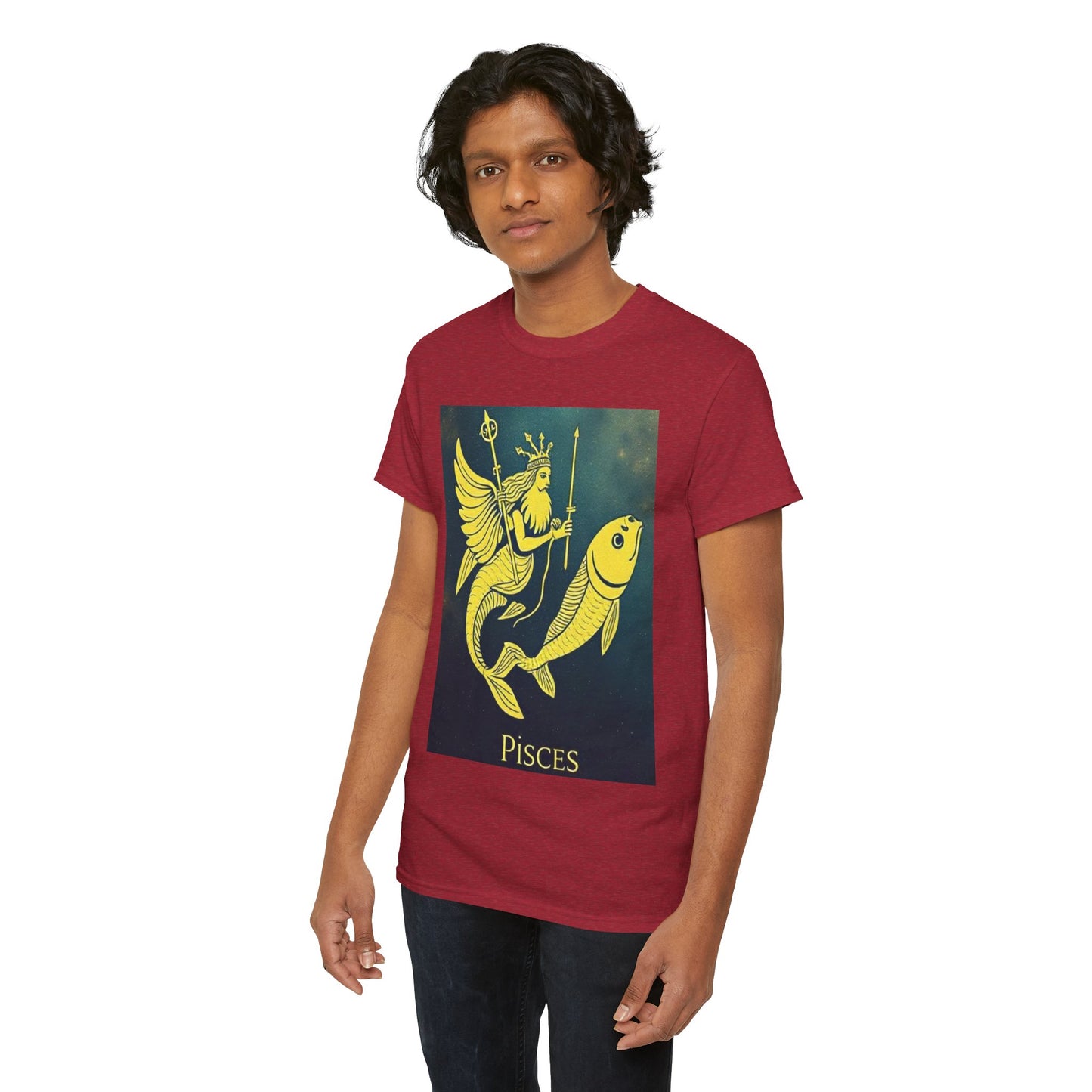 Unisex Heavy Cotton T-Shirt, Pisces Queen, Zodiac Design