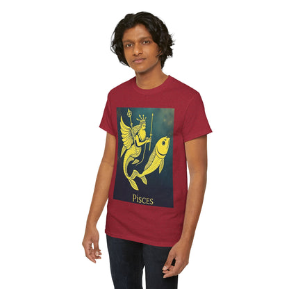 Unisex Heavy Cotton T-Shirt, Pisces Queen, Zodiac Design