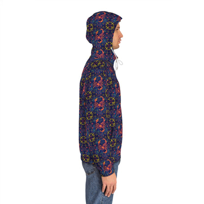 Full-Zip Hoodie (AOP), Scorpio, Zodiac v1, Pattern