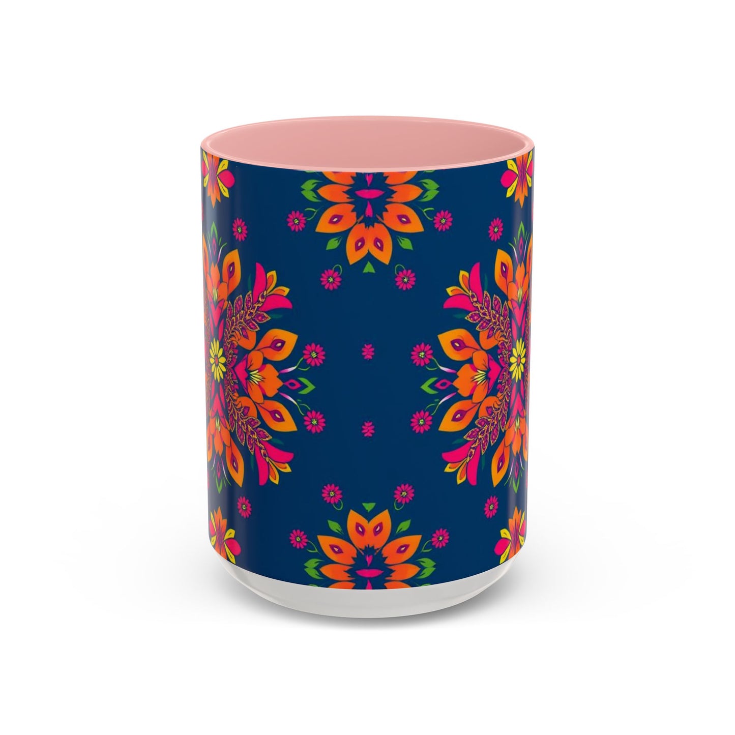 Accent Coffee Mug, Gemini, Zodiac v2, Flower Pattern, (11, 15oz)