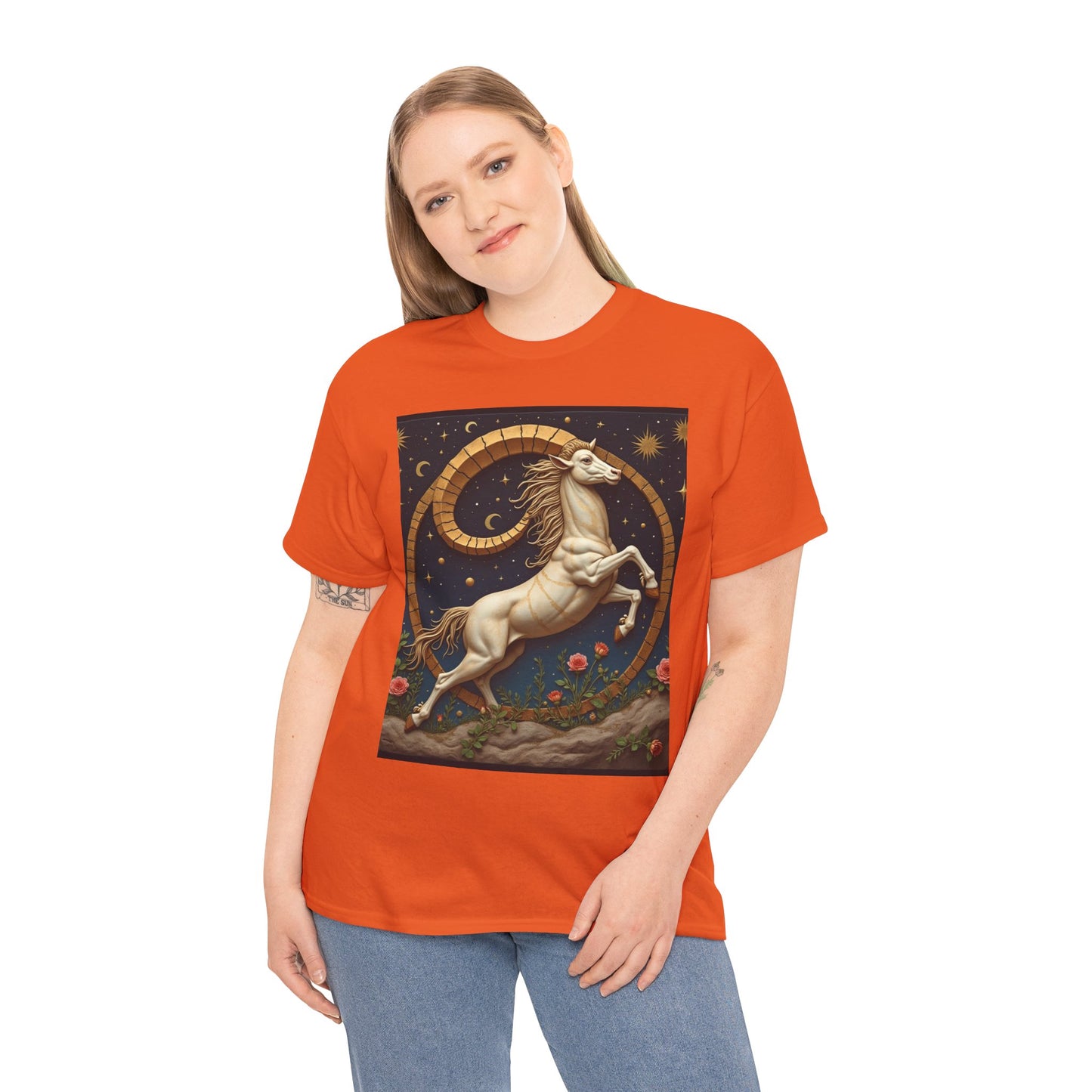 Unisex Heavy Cotton T-Shirt, Aries Animal. Zodiac Design