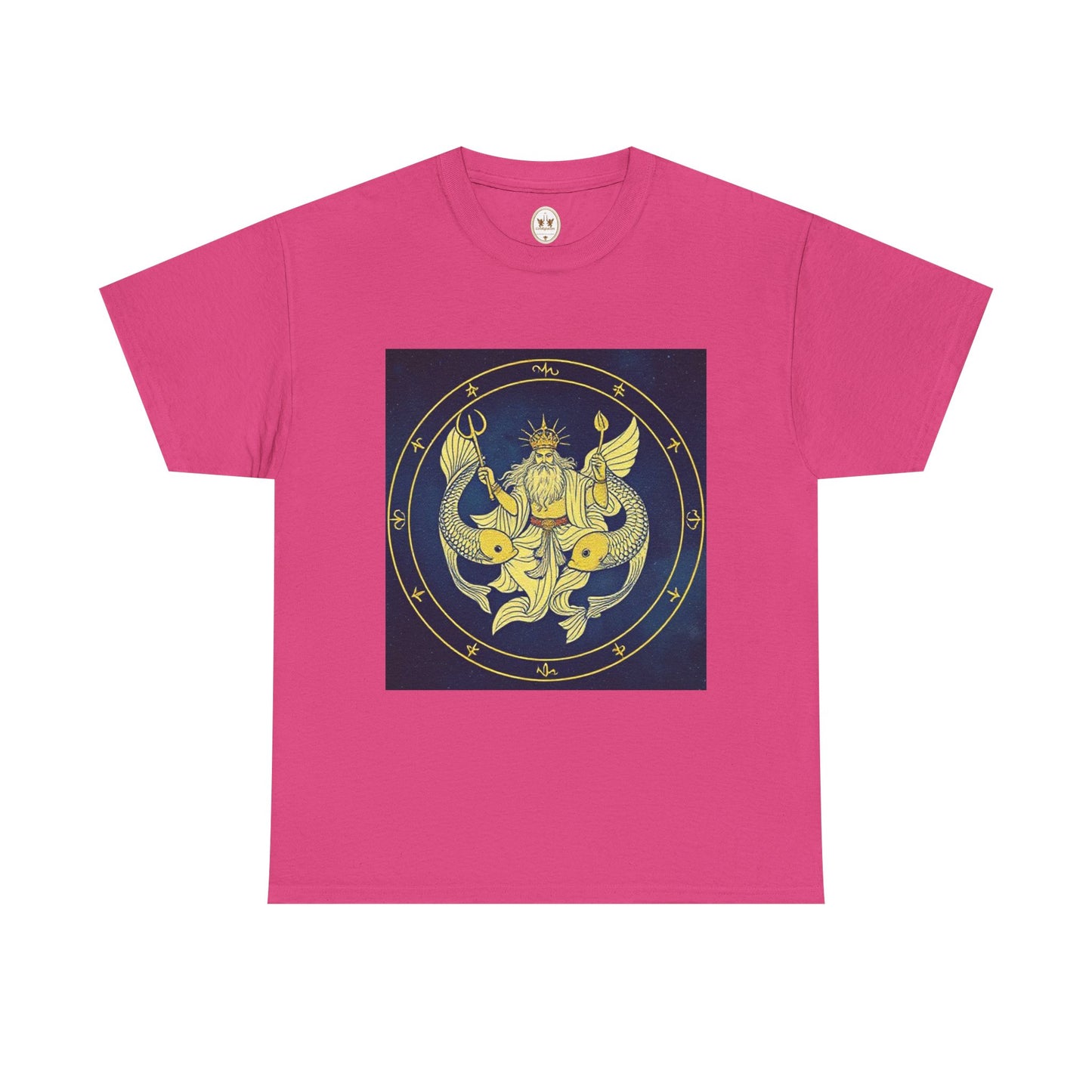 Unisex Heavy Cotton T-Shirt, King of Pisces, Zodiac Design
