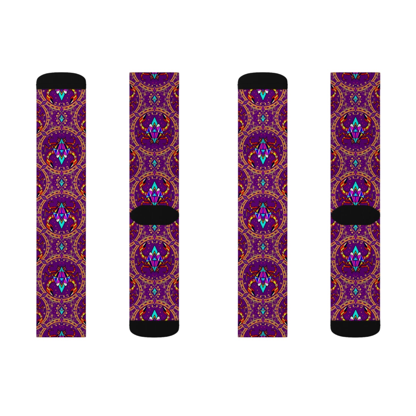 Sublimation Socks, Scorpio, Zodiac v3, Jewel Pattern