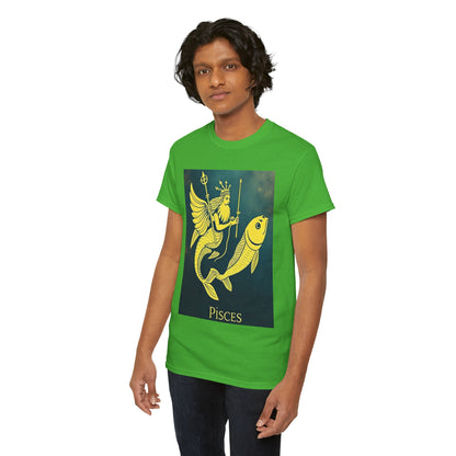 Unisex Heavy Cotton T-Shirt, Pisces Queen, Zodiac Design