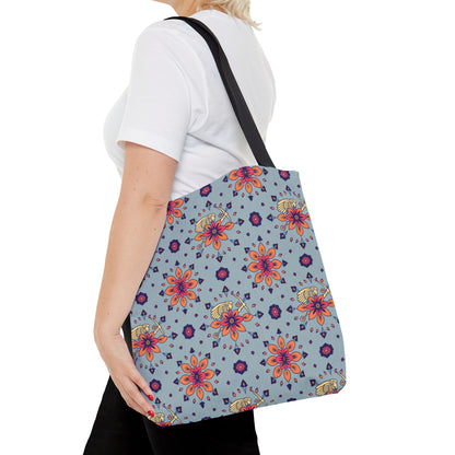 Tote Bag, (AOP), Sagittarius, Zodiac v1, Flower Pattern