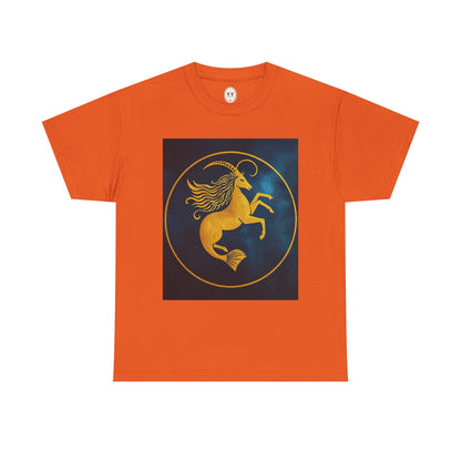 Unisex Heavy Cotton T-Shirt, Capricorn Animal v3, Symbol, Zodiac Design