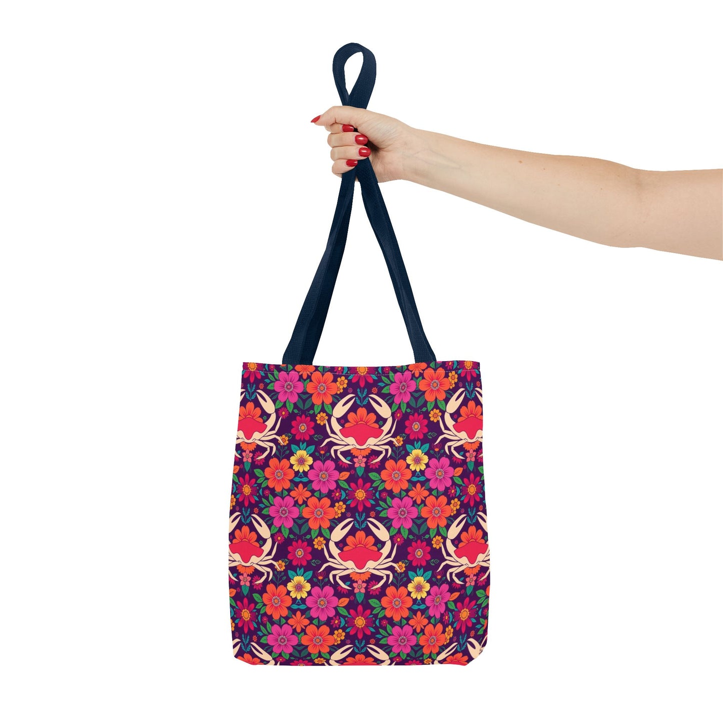 Tote Bag (AOP), Cancer, Zodiac, Flower Pattern