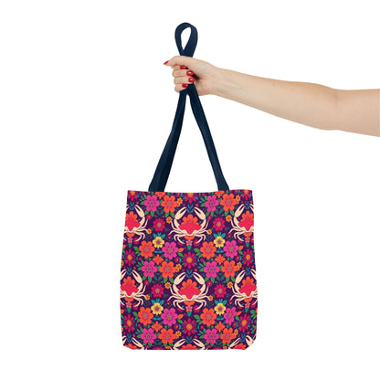 Tote Bag (AOP), Cancer, Zodiac, Flower Pattern