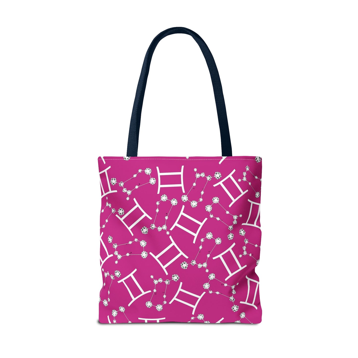 Tote Bag, Gemini Zodiac Sign, AOP, (Pink, White)