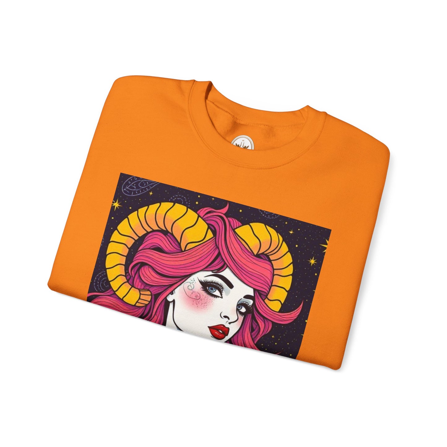 Unisex Heavy Blend™ Crewneck Sweatshirt, Aries, Zodiac, Sexy Pattern