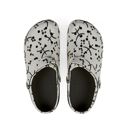 EVA Foam Rubber Shoes (AOP), Material 100% EVA, Pisces Zodiac Design