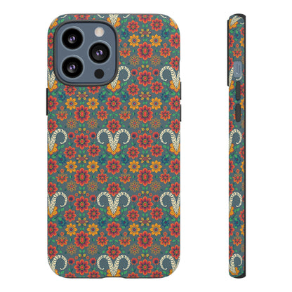 Tough Cases, Aries, Zodiac v3, Flower Pattern